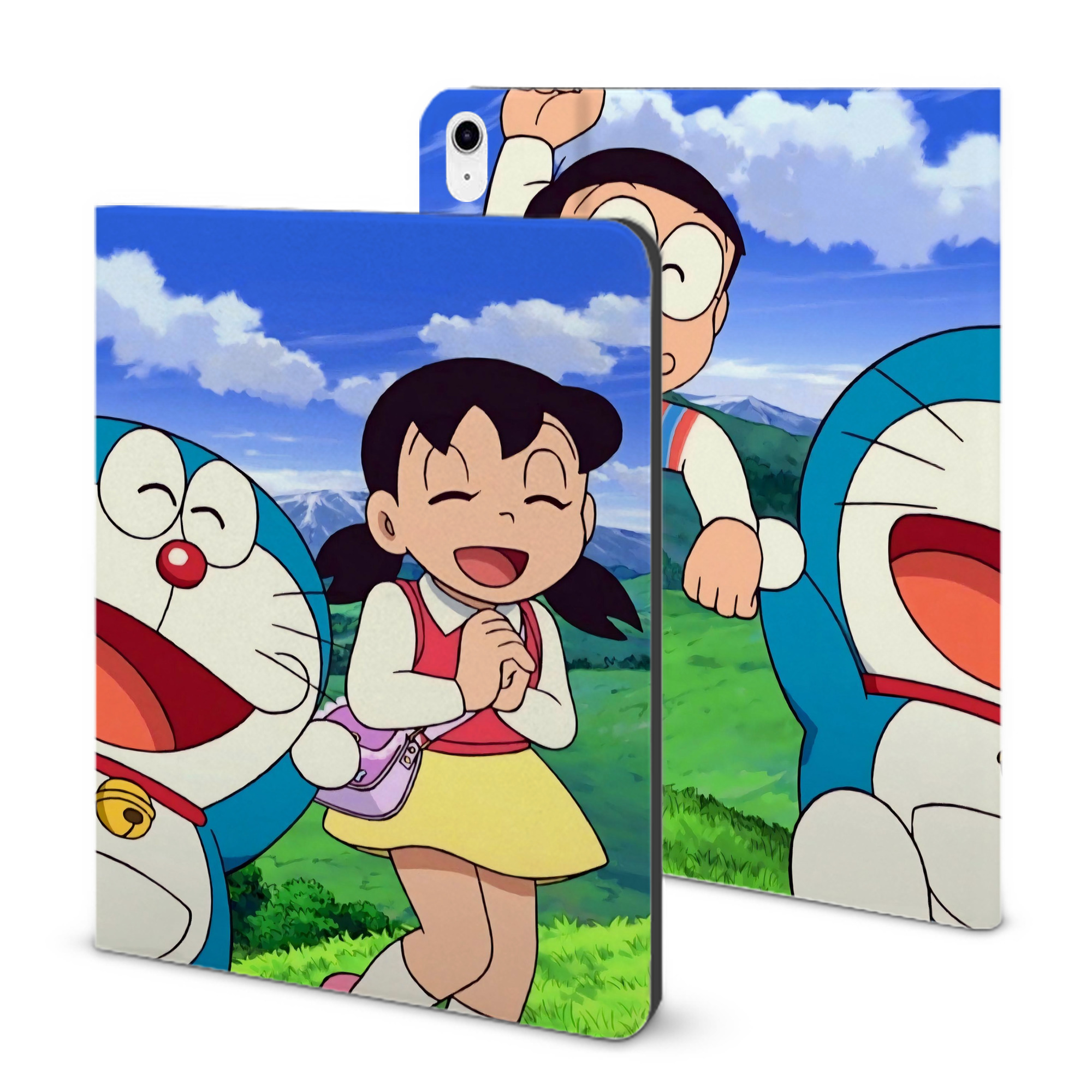 （画像用） ドラえもん Doraemon IPad ケース ブック型 PUレザー TPU 耐衝撃 軽量 薄型 ペン収納なし 全面保護 IPad 各モデル対応